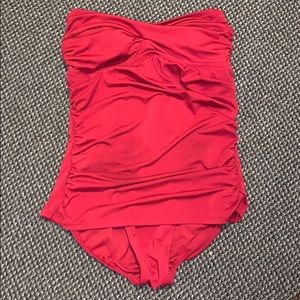 red jantzen one piece swimsuit